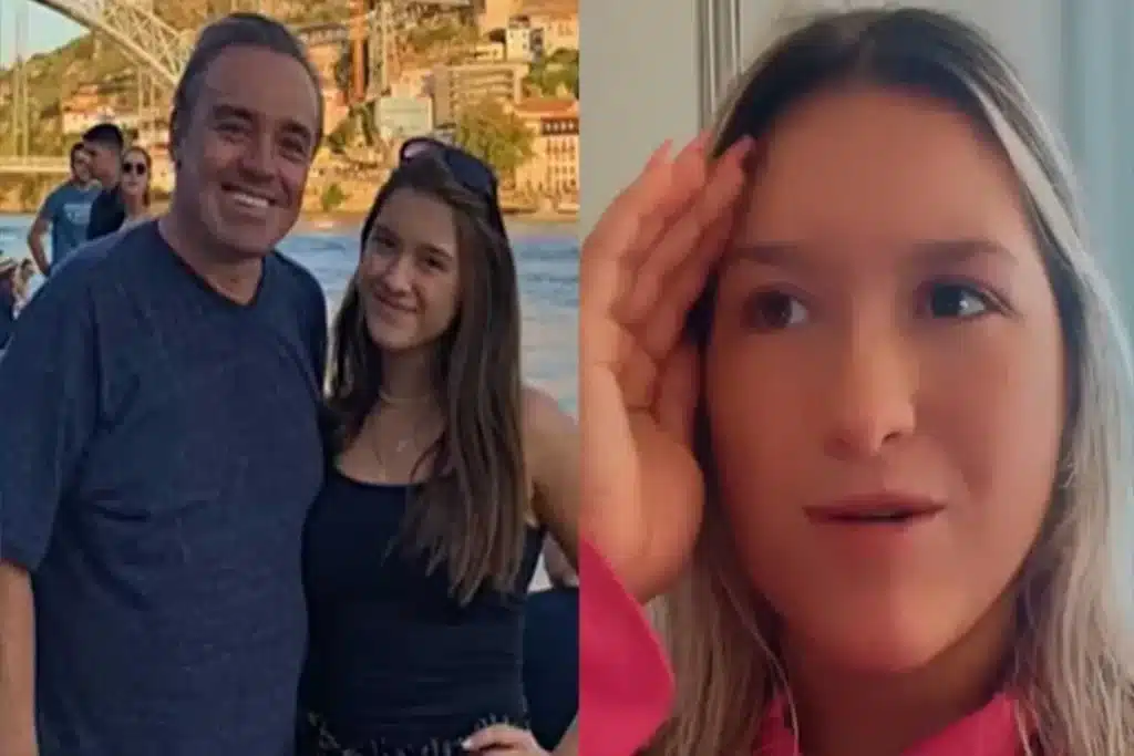 Gugu Liberato com a filha Marina Liberato em passeio, e imagem atual da jovem.