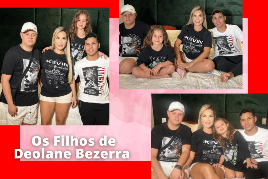 Fotos dos  Deolane Bezerra com os filhos Giliardo, Caíque e a Valentina.