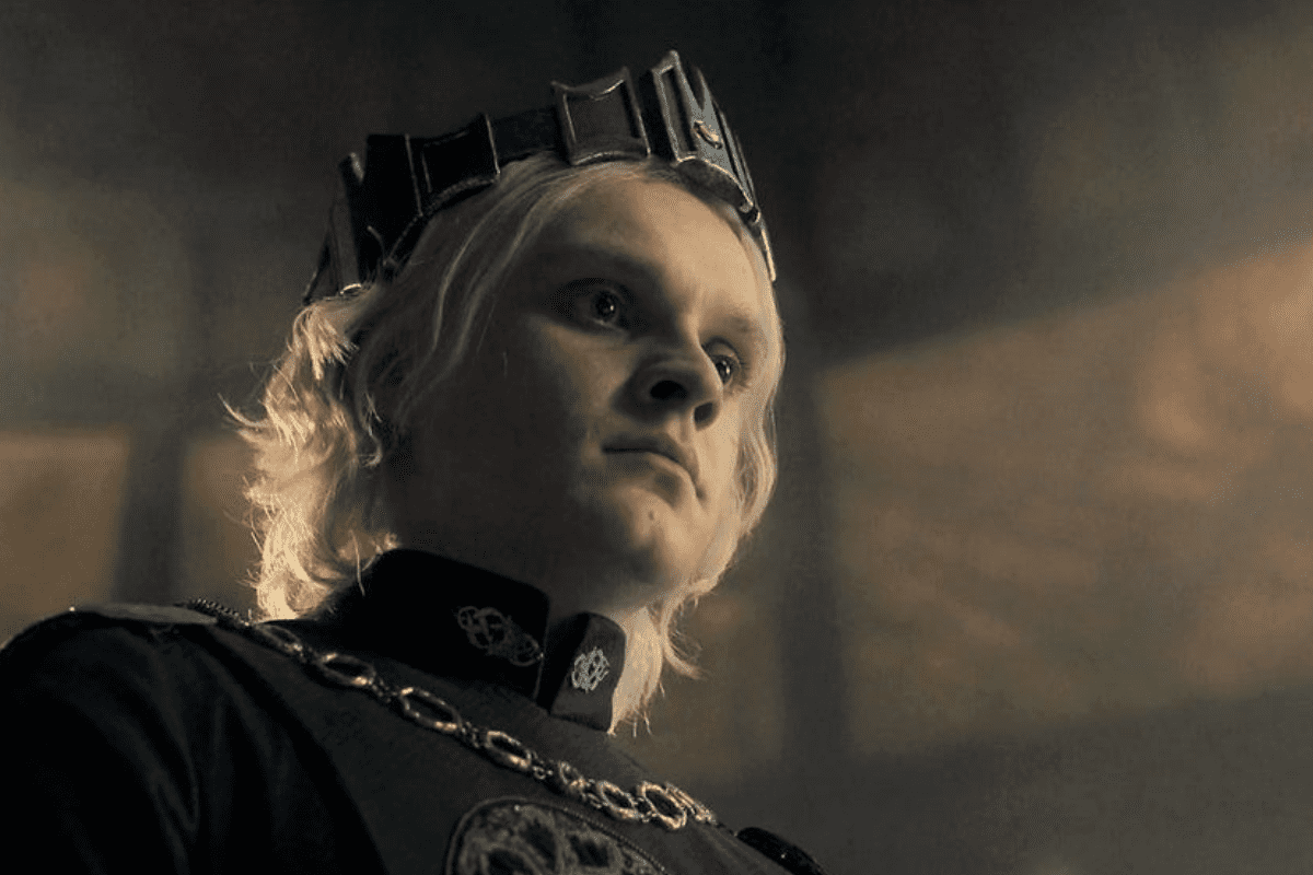 Captura de tela de cena de série que mostra um dos Filhos de Rhaenyra Targaryen