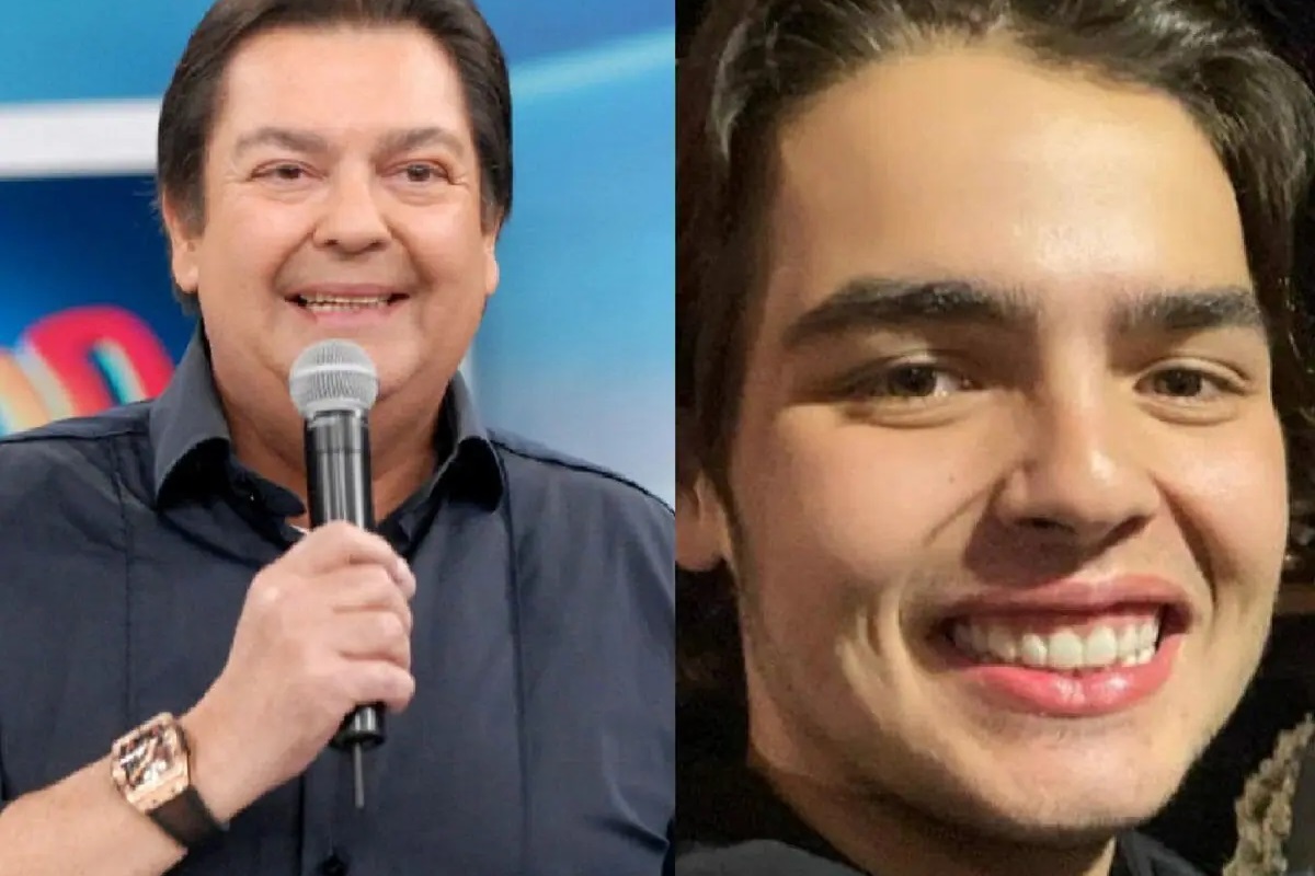 montagem do faustão com seu filho